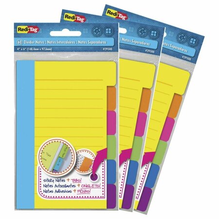 SCHOOL SPECIALTY Redi-Tag Assorted Tab Ruled Sticky Notes 1586832